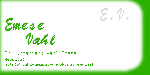 emese vahl business card